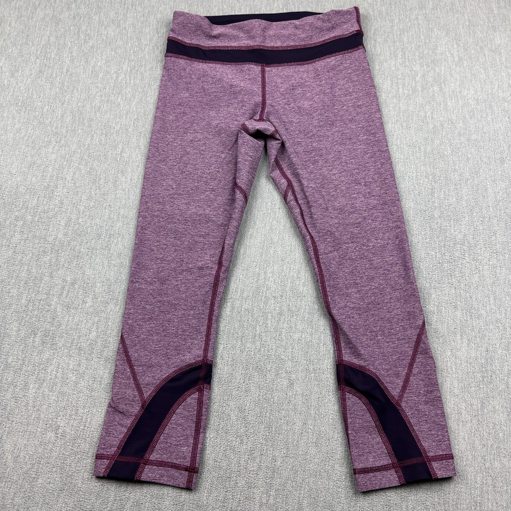 Lululemon Leggings Womens 4 Purple Run Inspire Crop II Yoga Gym Workout Athletic
